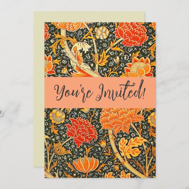 William Morris Cray Wallpaper Pattern Invitation (Front/Back)
