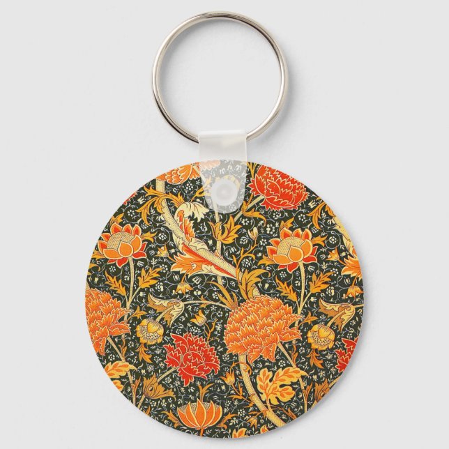 William Morris Cray Wallpaper Pattern Keychain (Front)