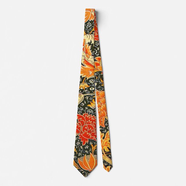 William Morris Cray Wallpaper Pattern Tie (Front)