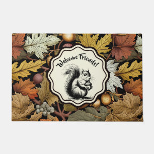 William Morris Customized Autumn Leaves Squirrel Doormat