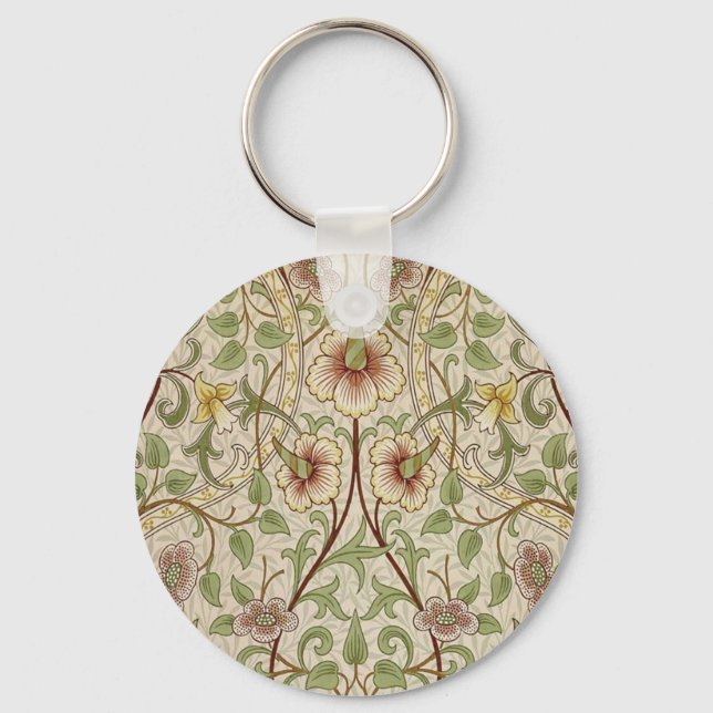 William Morris Daffodil Classic Flower Keychain (Front)