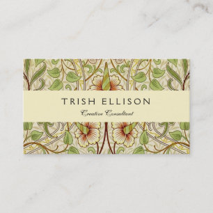 William Morris Daffodil Classic Flower Wallpaper Business Card