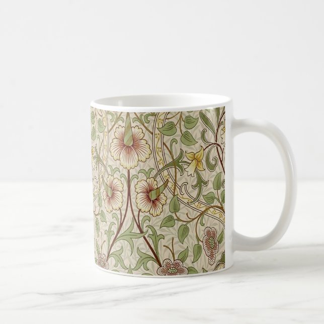 William Morris Daffodil Classic Flower Wallpaper Coffee Mug (Right)