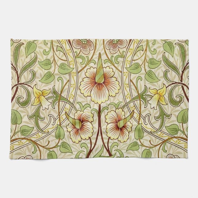 William Morris Daffodil Classic Flower Wallpaper Kitchen Towel (Horizontal)