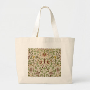 William Morris Daffodil Classic Flower Wallpaper Large Tote Bag