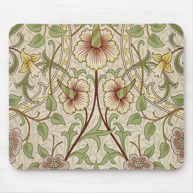 William Morris Daffodil Classic Flower Wallpaper Mouse Pad (Front)