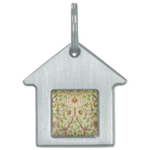 William Morris Daffodil Classic Flower Wallpaper Pet ID Tag