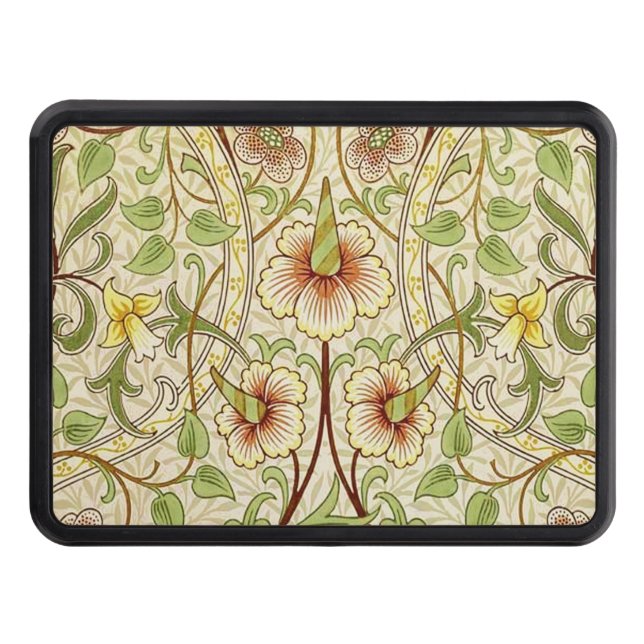 William Morris Daffodil Classic Flower Wallpaper Trailer Hitch Cover (Front)