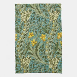 William Morris Daffodil Floral Pattern Classic Kitchen Towel