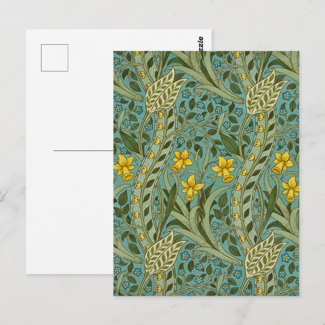 William Morris Daffodil Floral Pattern Classic Postcard (Front/Back)