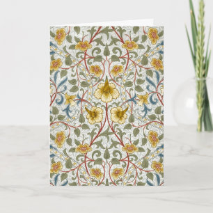 William Morris Daffodil Floral Pattern Holiday Card
