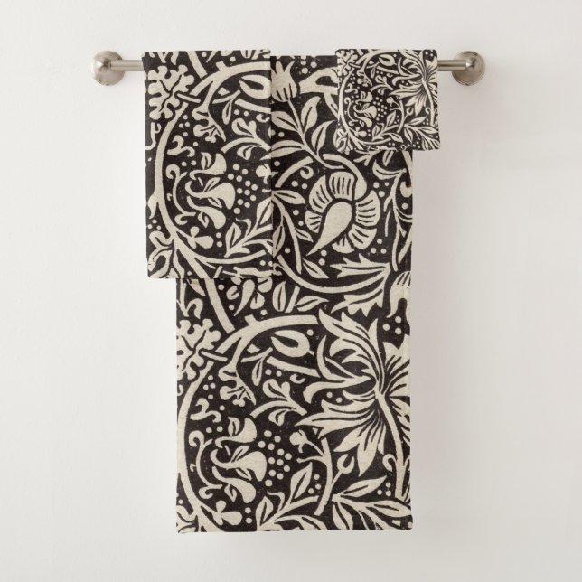William Morris Daffodil Floral Wallpaper Bath Towel Set (Insitu)