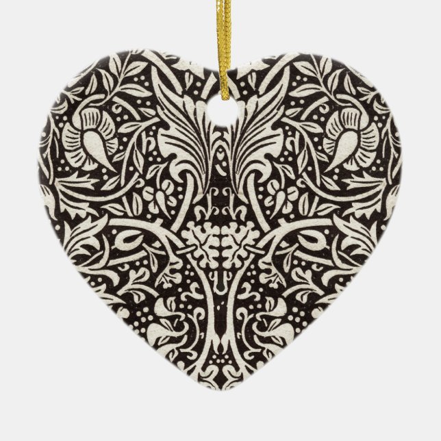 William Morris Daffodil Floral Wallpaper Ceramic Ornament (Front)