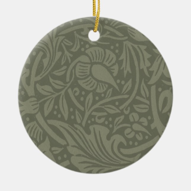 William Morris Daffodil Floral Wallpaper Ceramic Ornament (Front)