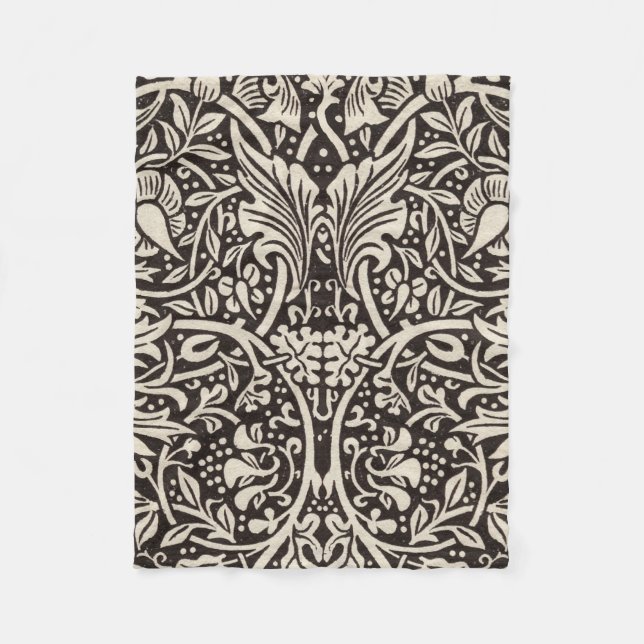 William Morris Daffodil Floral Wallpaper Fleece Blanket (Front)