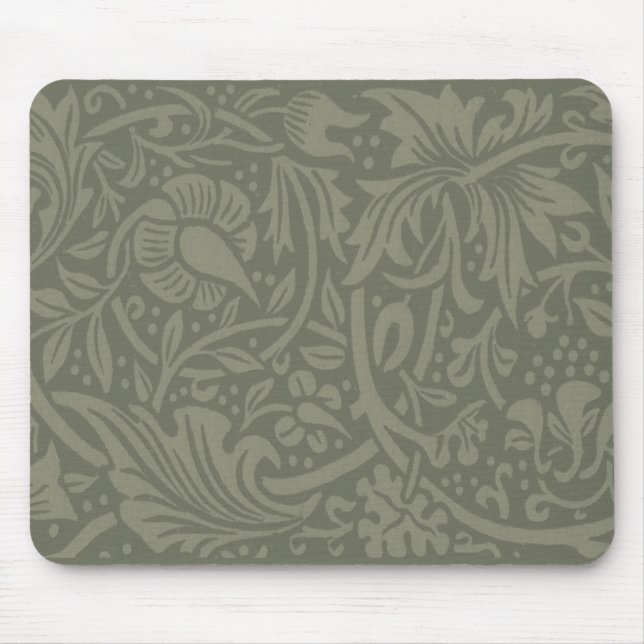William Morris Daffodil Floral Wallpaper Mouse Pad (Front)
