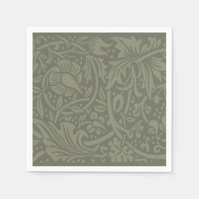 William Morris Daffodil Floral Wallpaper Napkin (Front)