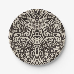 William Morris Daffodil Floral Wallpaper Paper Plate