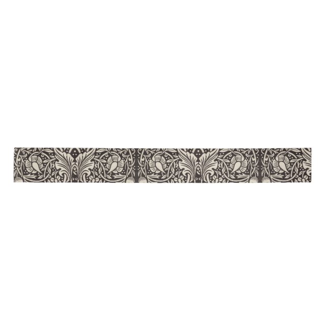 William Morris Daffodil Floral Wallpaper Satin Ribbon (Front)