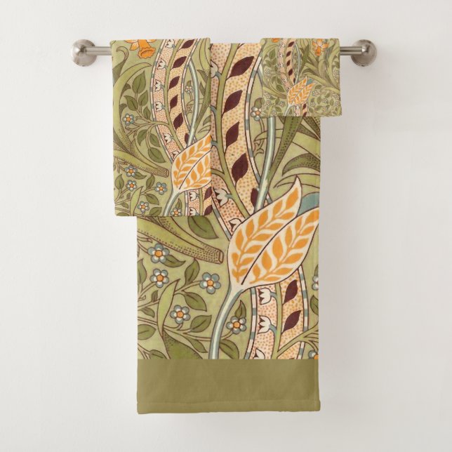 William Morris Daffodil Garden Flower Classic Bota Bath Towel Set (Insitu)