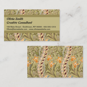 William Morris Daffodil Garden Flower Classic Bota Business Card