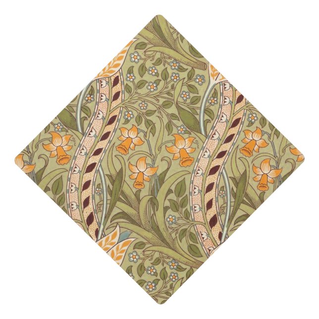 William Morris Daffodil Garden Flower Classic Bota Graduation Cap Topper (Front)