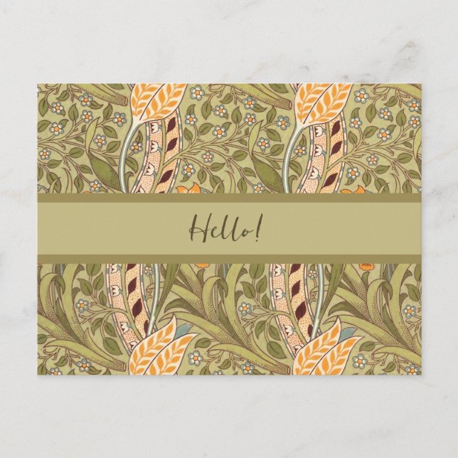 William Morris Daffodil Garden Flower Classic Bota Holiday Postcard (Front)