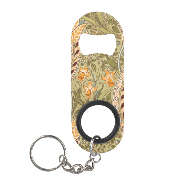 William Morris Daffodil Garden Flower Classic Bota Keychain Bottle Opener (Front)