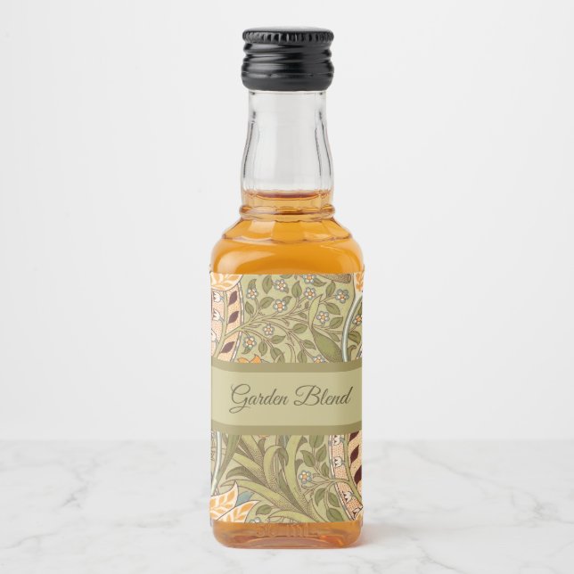 William Morris Daffodil Garden Flower Classic Bota Liquor Bottle Label (Front)