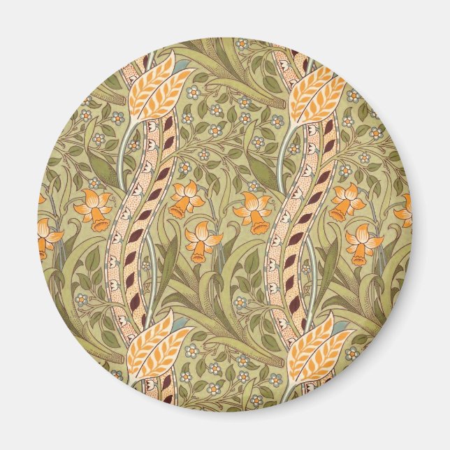 William Morris Daffodil Garden Flower Classic Bota Magnet (Front)