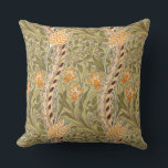 William Morris Daffodil Garden Flower Classic Bota Throw Pillow<br><div class="desc">This yellow and green botanical flower design is based on the classic William Morris daffodil design and was created in 1891 by Morris & Co. The ornate flower design features daffodils and small flowers,  and is a gorgeous botanical pattern for an elegant décor touch.</div>