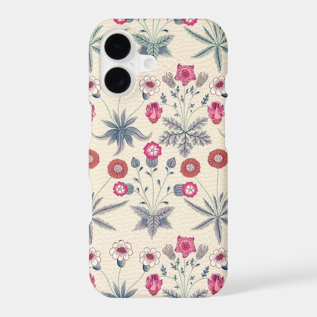 William Morris Daisy Floral Pattern Red Orange (Back)