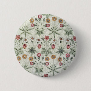 William Morris Daisy Floral Wallpaper Pattern 2 Inch Round Button