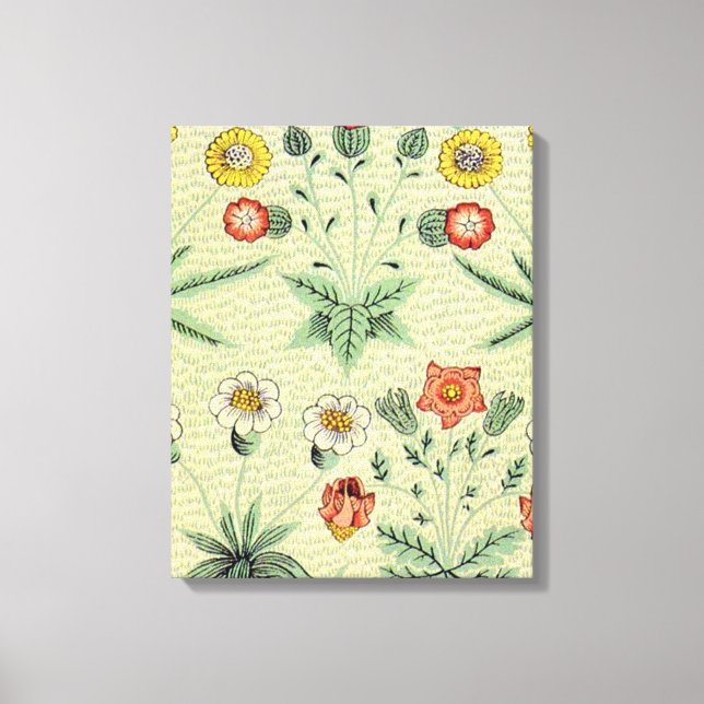William Morris Daisy Floral Wallpaper Pattern Canvas Print (Front)