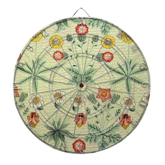 William Morris Daisy Floral Wallpaper Pattern Dartboard (Front)