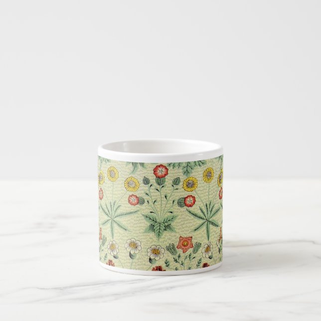 William Morris Daisy Floral Wallpaper Pattern Espresso Cup (Front)