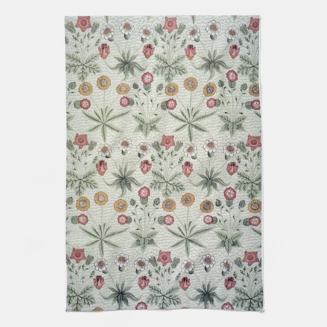 William Morris Daisy Floral Wallpaper Pattern Kitchen Towel (Vertical)