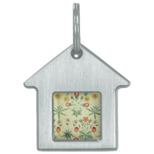 William Morris Daisy Floral Wallpaper Pattern Pet ID Tag
