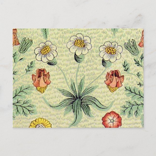 William Morris Daisy Floral Wallpaper Pattern Postcard (Front)