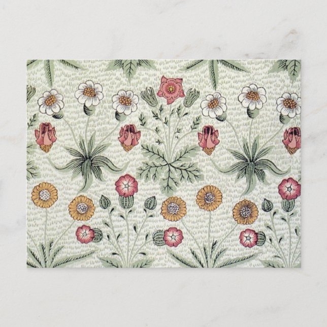 William Morris Daisy Floral Wallpaper Pattern Postcard (Front)