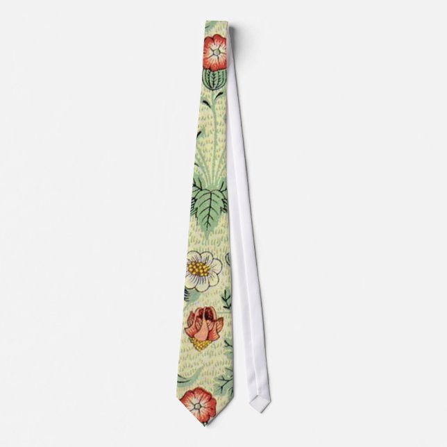 William Morris Daisy Floral Wallpaper Pattern Tie (Front)