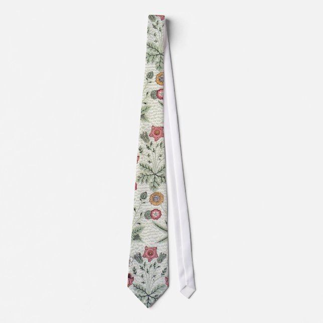 William Morris Daisy Floral Wallpaper Pattern Tie (Front)