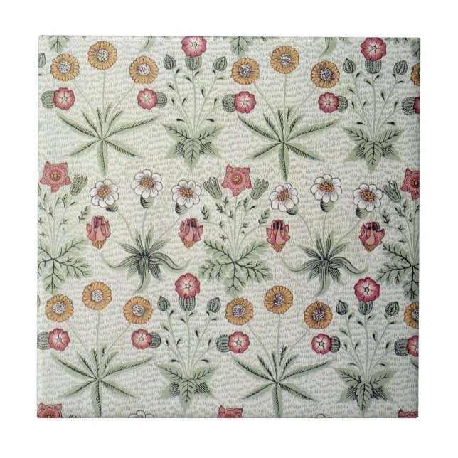 William Morris Daisy Floral Wallpaper Pattern Tile (Front)