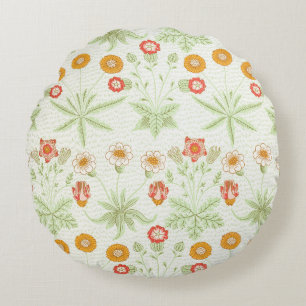 William Morris Daisy Vintage Botanical Pattern Round Pillow