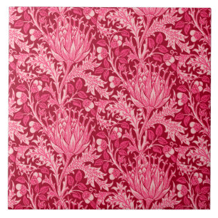 William Morris Damask, Fuchsia Pink Tile