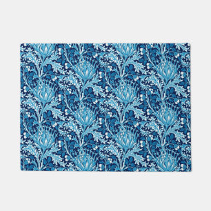 William Morris Damask, Navy and White Doormat