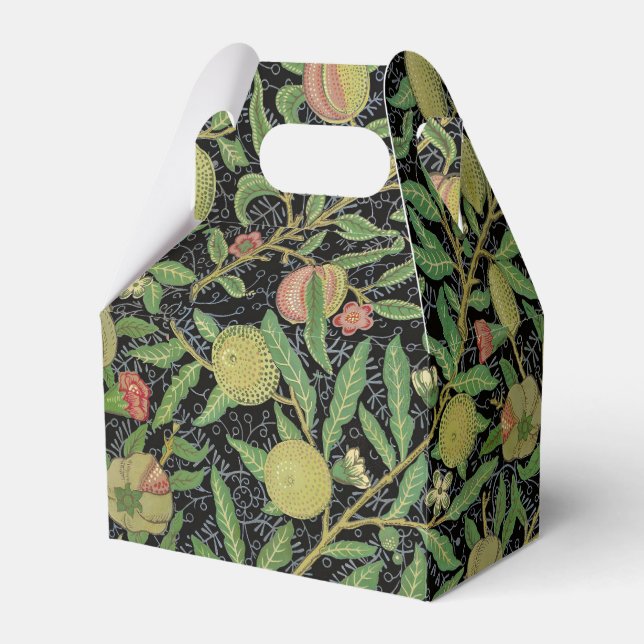 William Morris Dark Pomegranate Fruit Pattern Favor Box (Front Side)