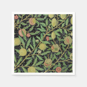 William Morris Dark Pomegranate Fruit Pattern Napkin