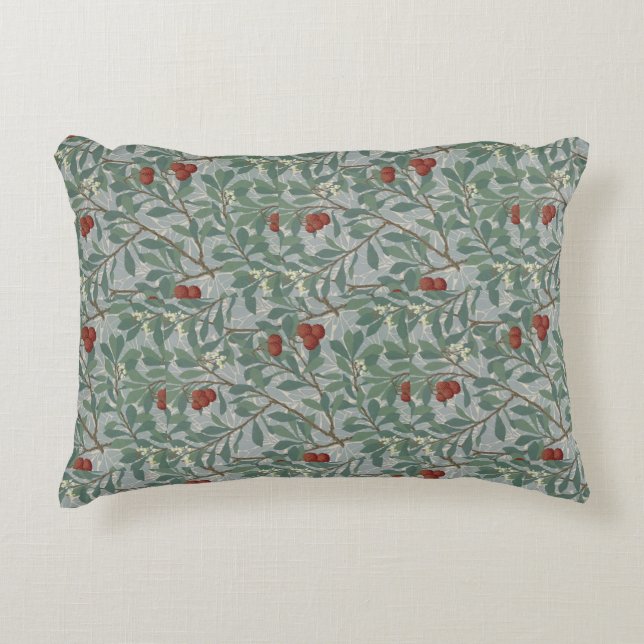 William Morris Decorative Art Arbutus Pattern Accent Pillow (Front)
