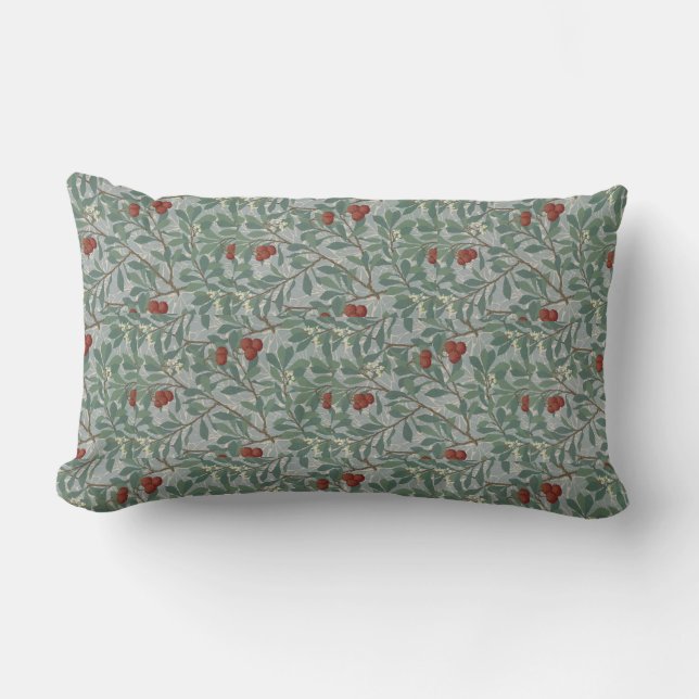 William Morris Decorative Art Arbutus Pattern Lumbar Pillow (Front)
